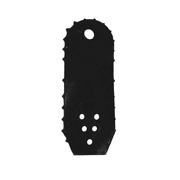 A black plastic object with holes in it.